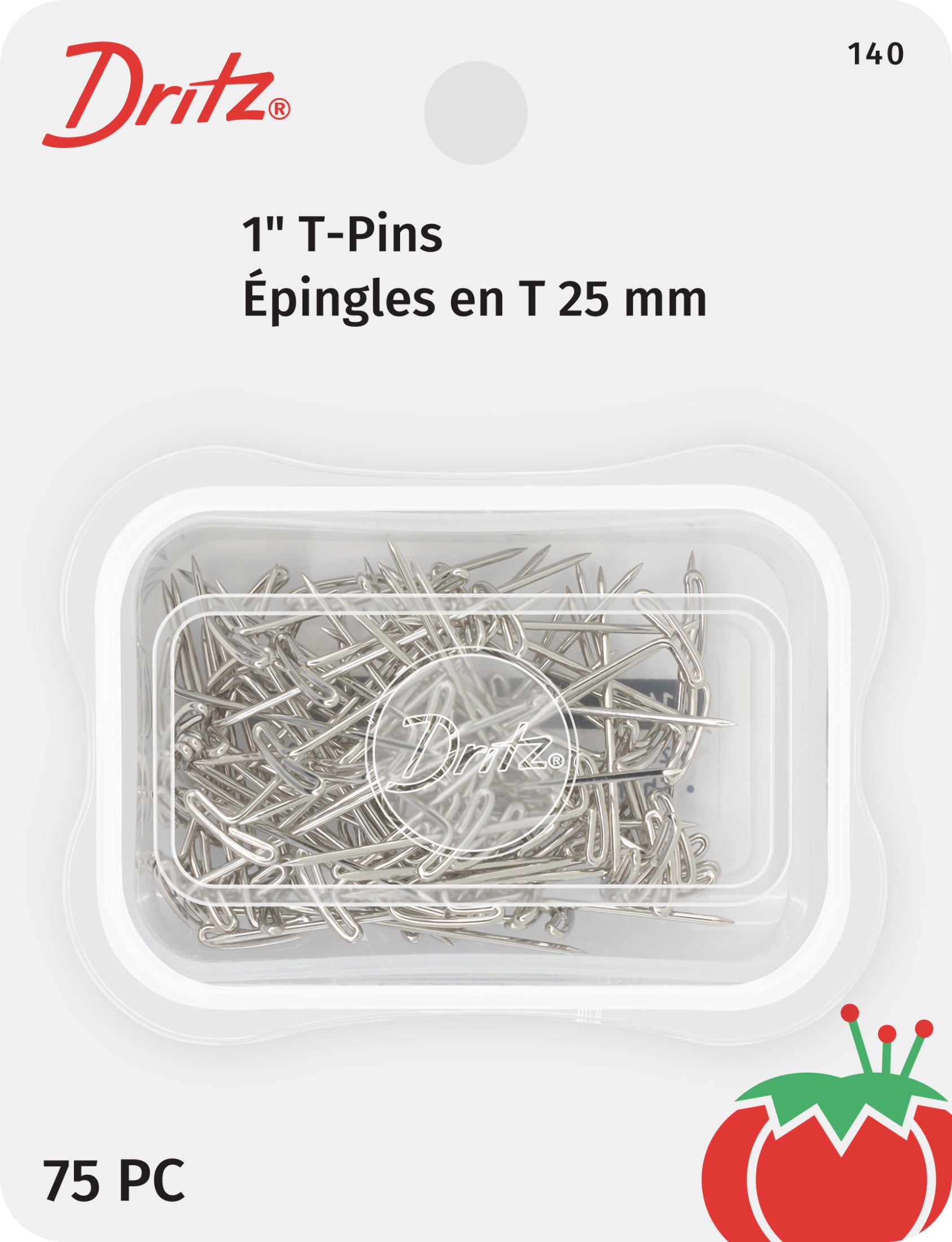 Dritz 140 épingles en T nickel 25 mm 75 pcs