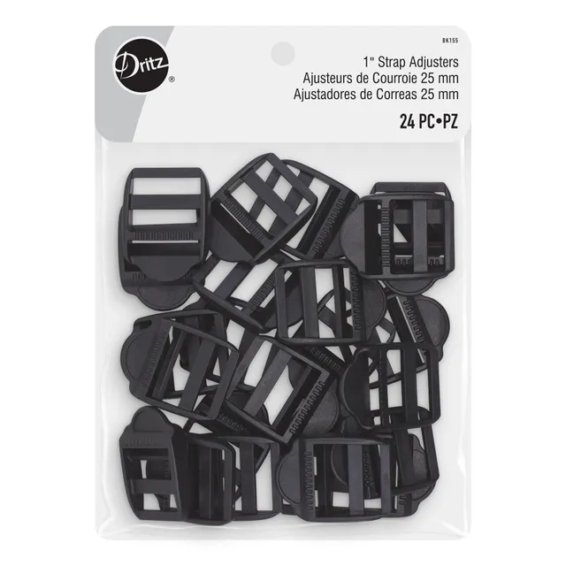 Dritz Fasteners Boucles réglage sangle 1" noires x24