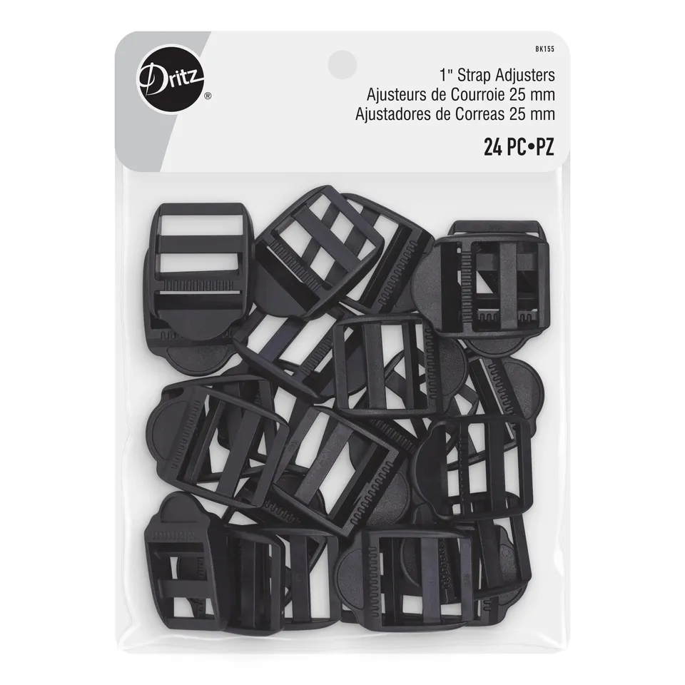 Dritz Fasteners Boucles réglage sangle 1" noires x24