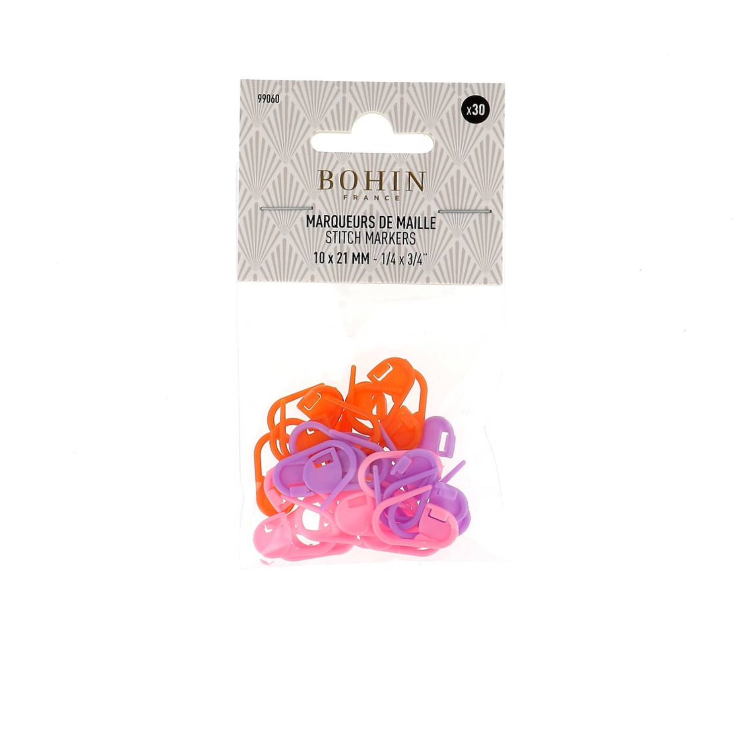 Bohin Tricot & Crochet marqueurs mailles 30 pièces couleur
