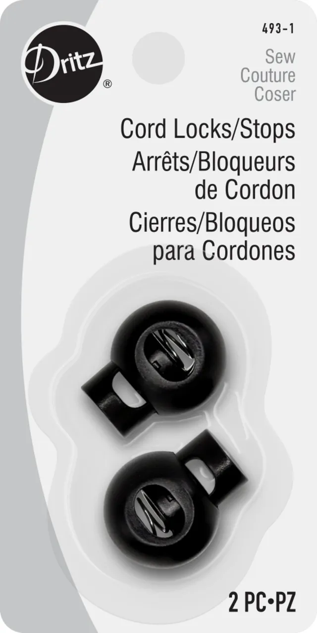 Dritz Bloque-cordons 493-1 noirs plastique 2 pièces