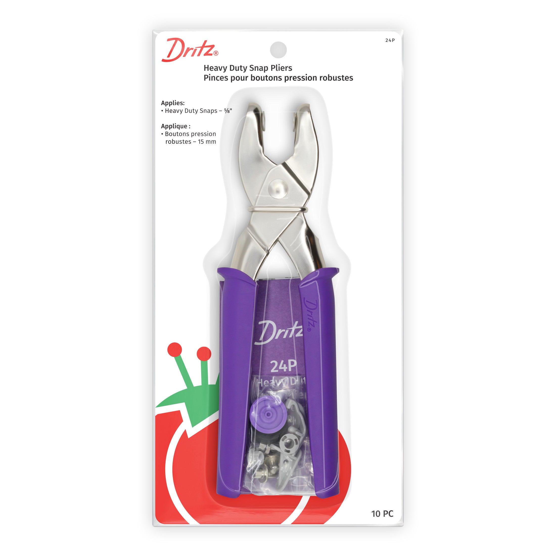 Dritz Fasteners 24P pince pressions 15 mm violette