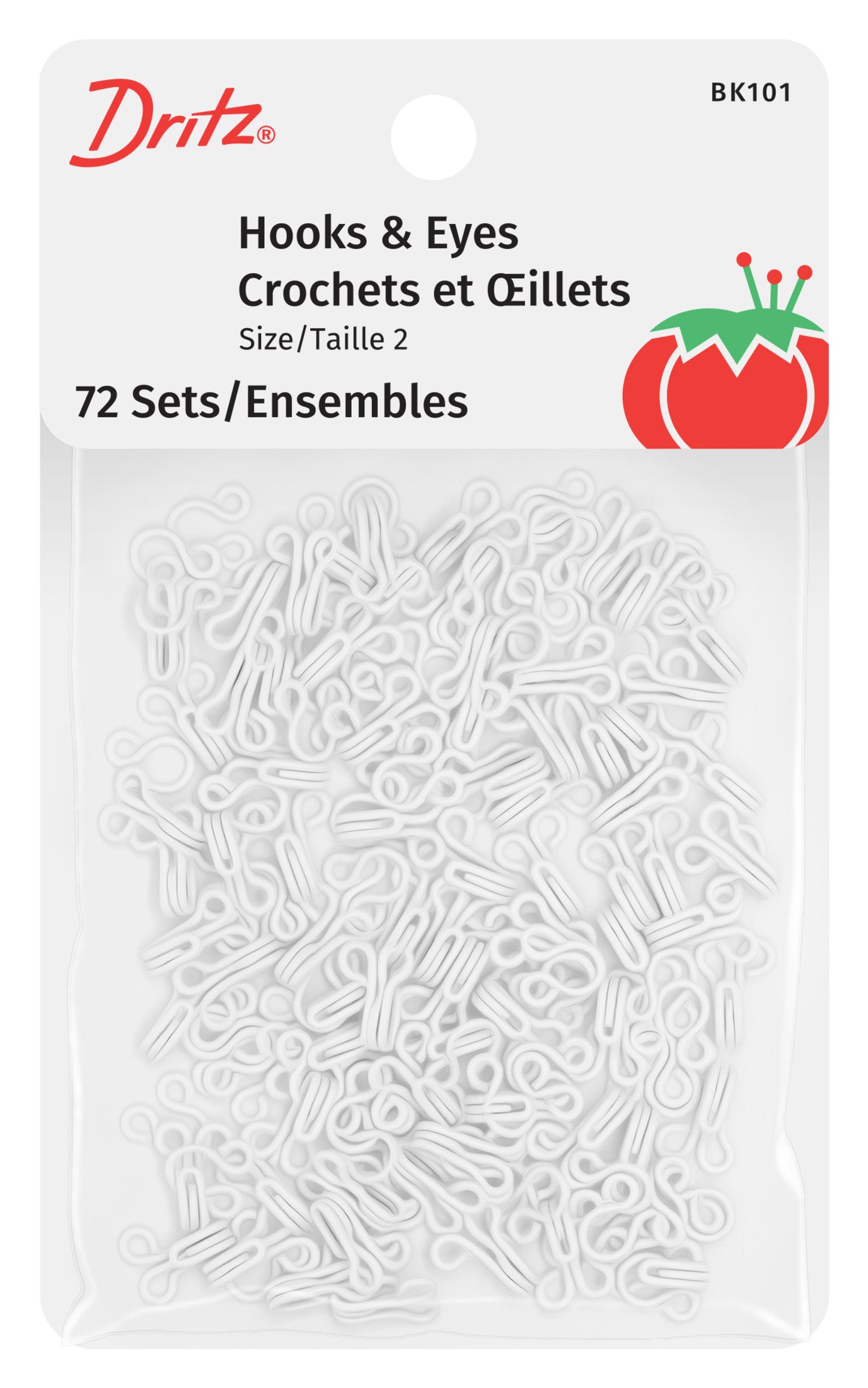 Dritz agrafes crochets et porteuses blanc 72 pièces