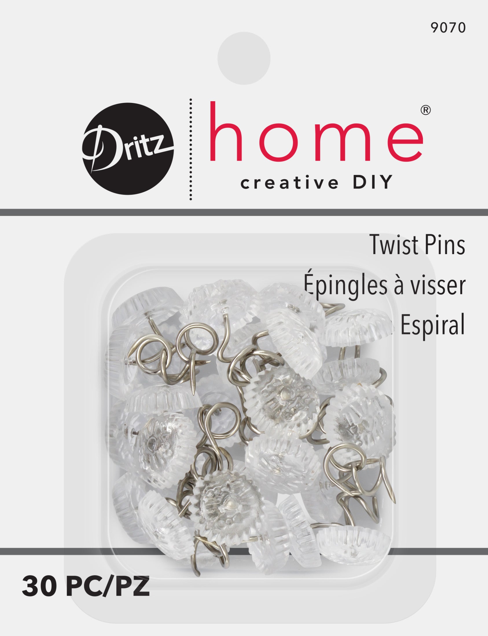 Dritz Épingles Torsadées Transparentes 10 pcs