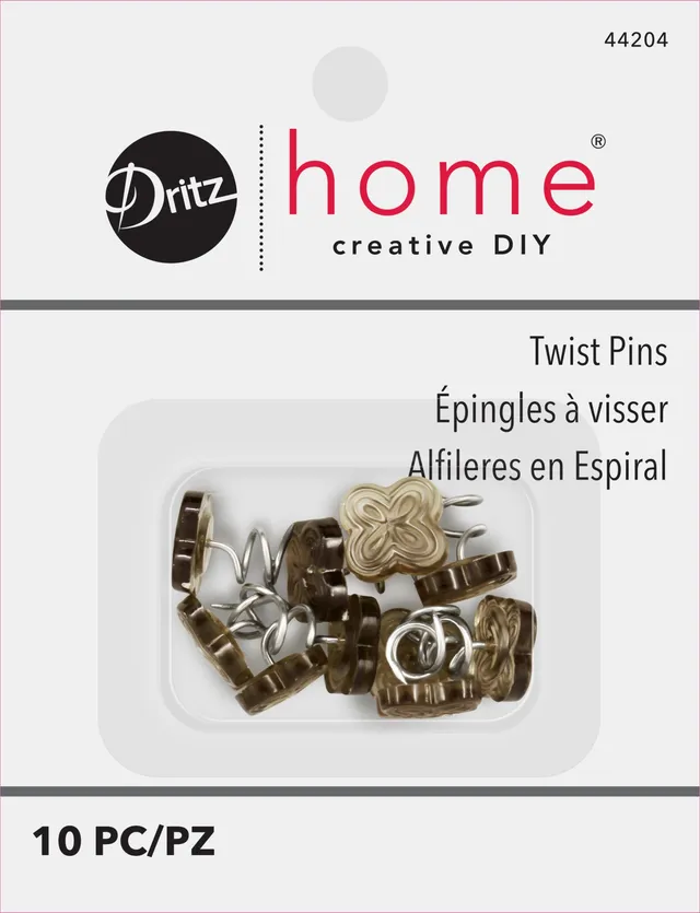 Dritz épingle torsadée ameublement tête fumée 10 pcs
