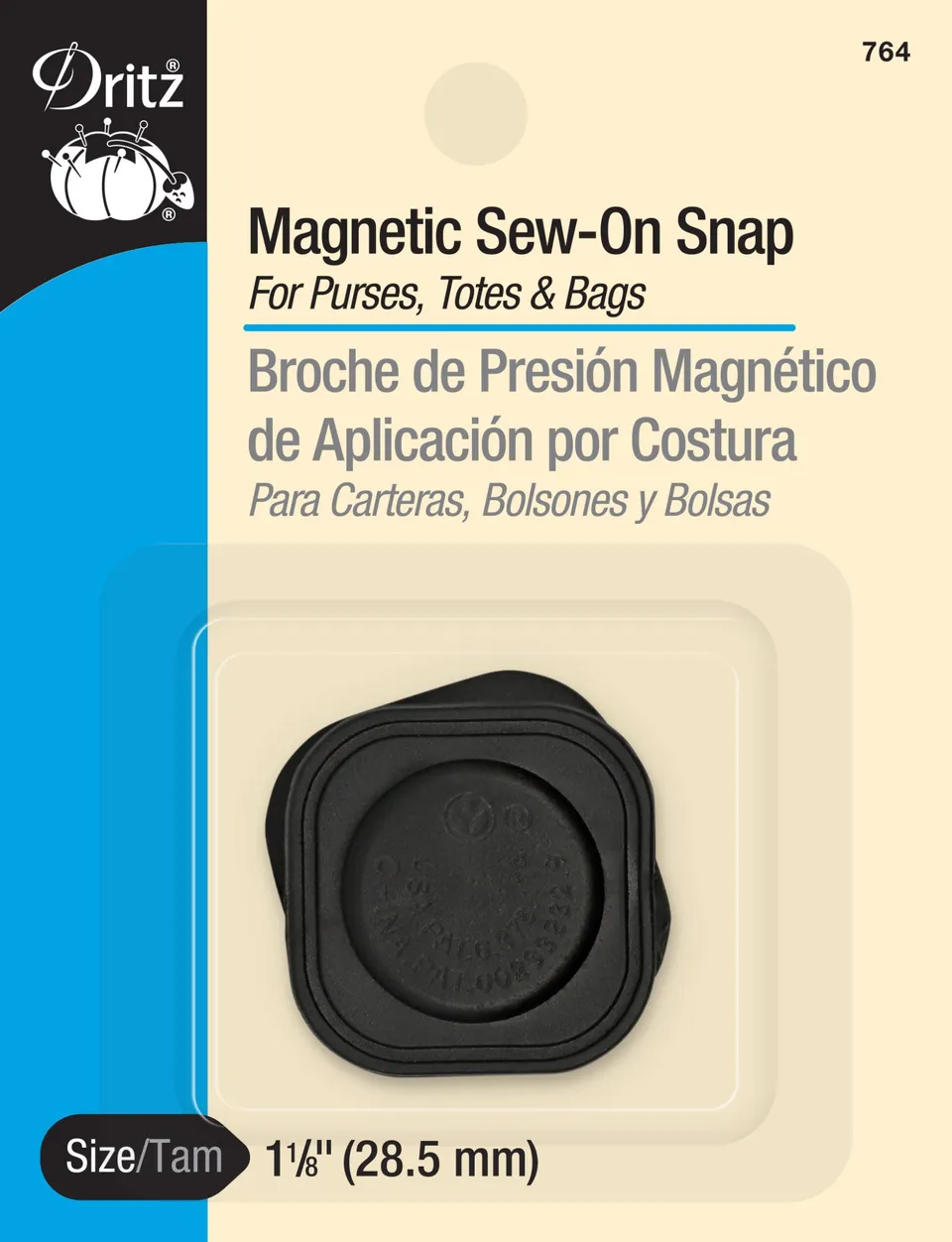Dritz Fasteners Closures 764 pression magnétique carrée noire