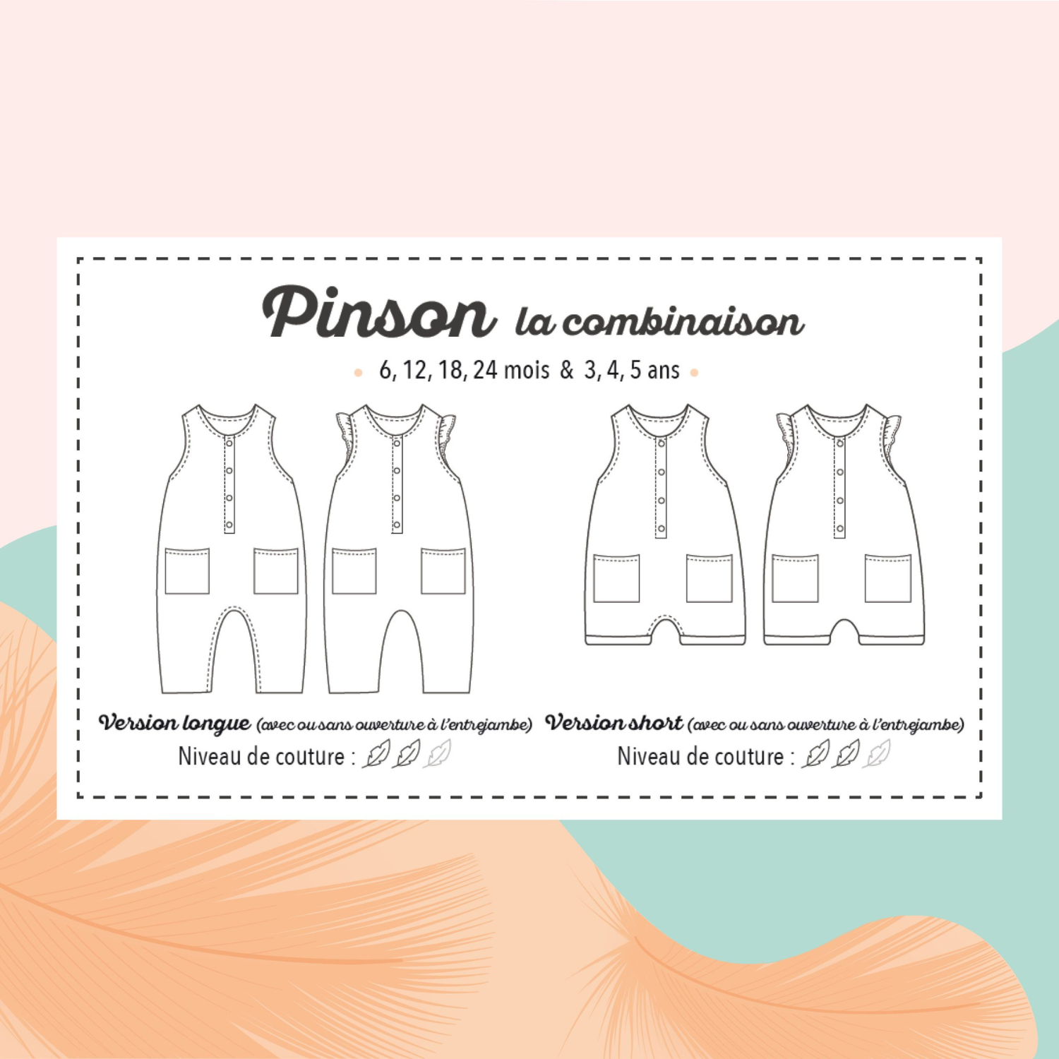 Marmaï Pinson patron couture combinaison 6 mois-5 ans