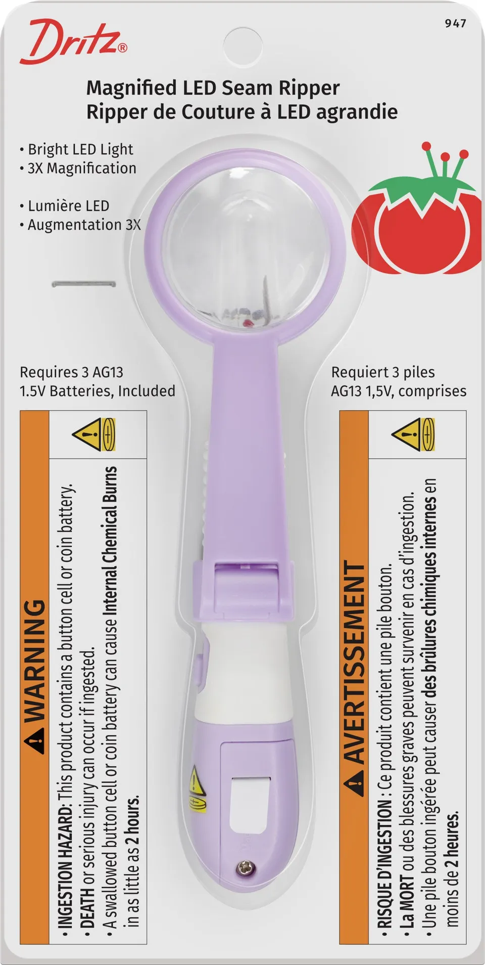 Dritz 947 découd-vite LED loupe x3 couture