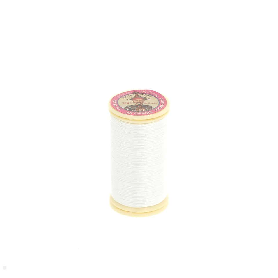 Fil Au Chinois Fil Patchwork Glacé N°50 100 m Blanc 100