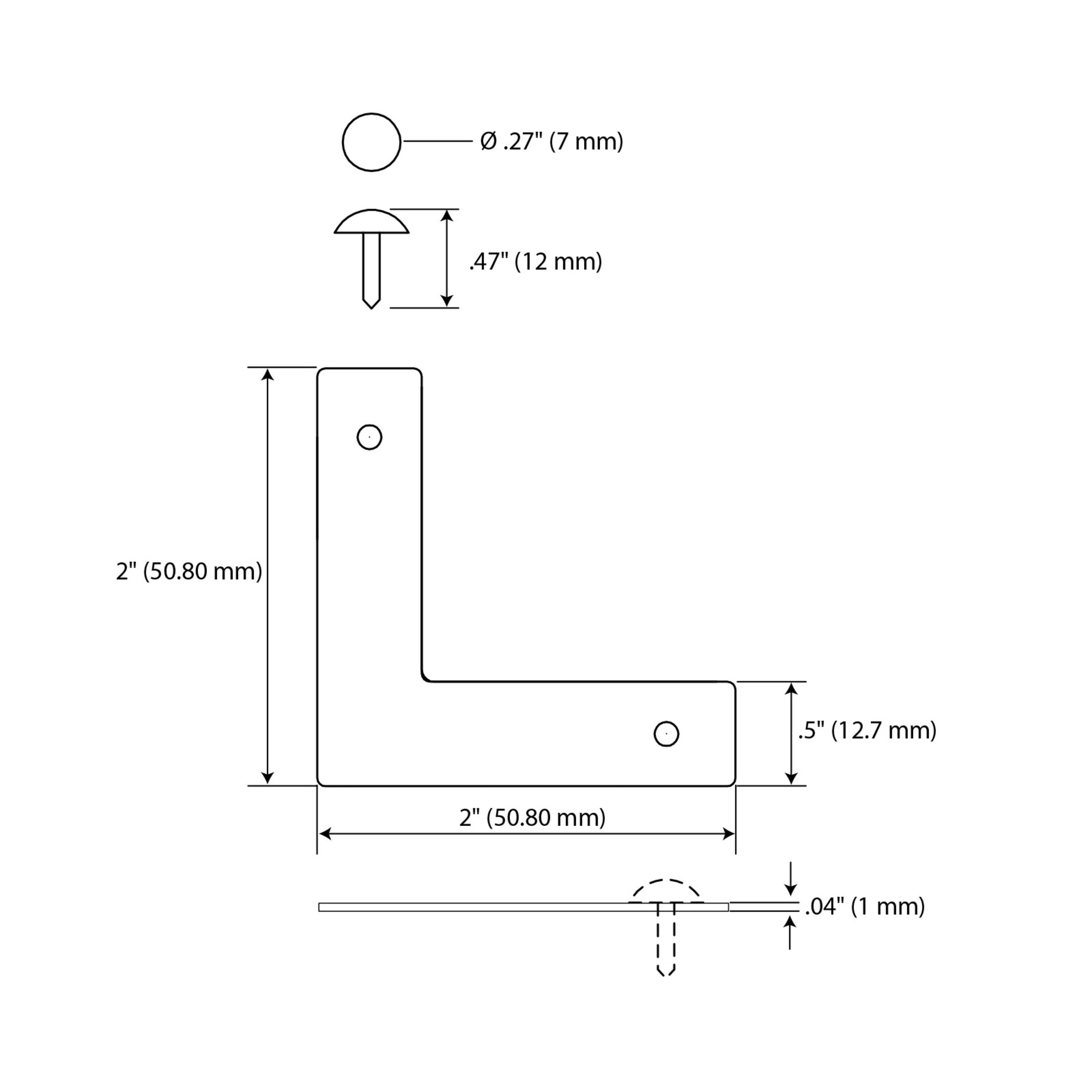 Dritz Home coins malle nickel petit 12 jeux