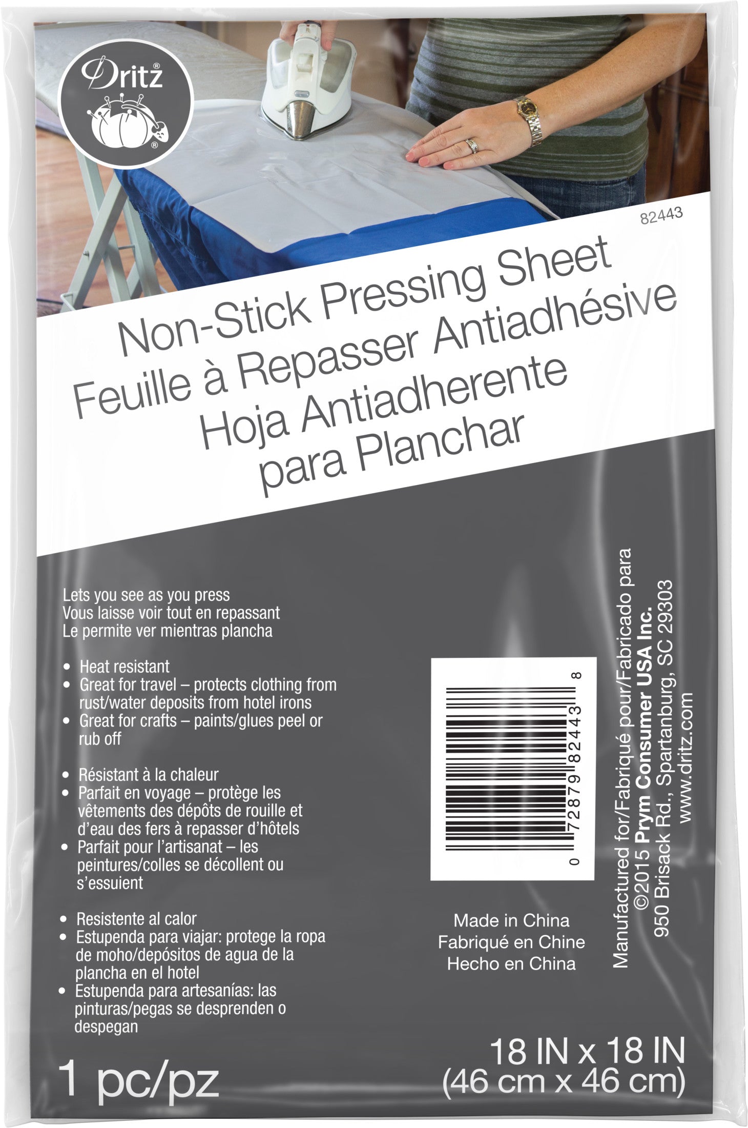 Dritz Clothing Care Feuille Repassage Antiadhésive 18"x18"