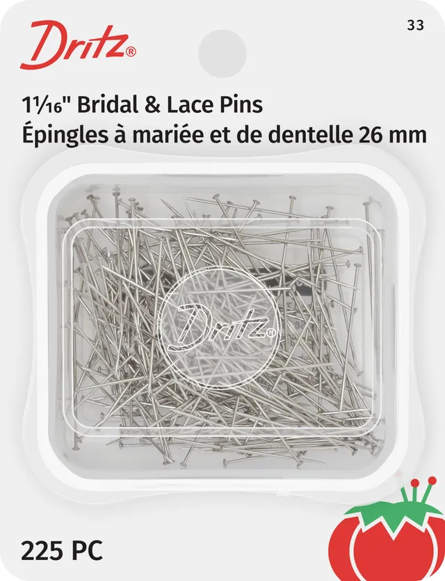 Dritz 33 épingles dentelle nickel 27 mm x225
