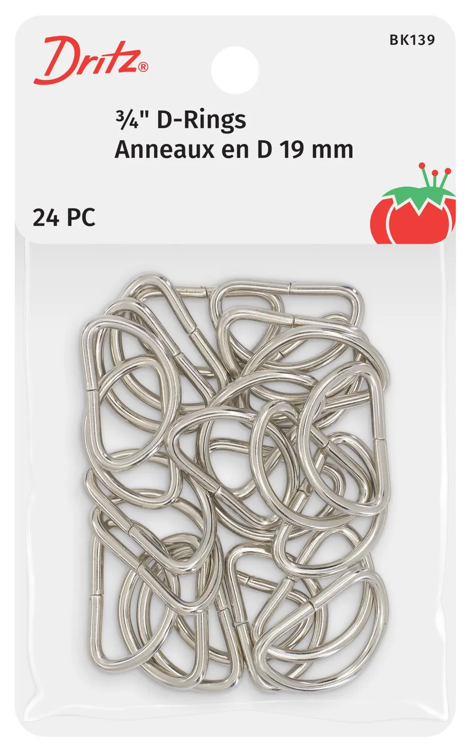 Dritz Fasteners Anneaux en D 3/4" nickel 24 pcs métal