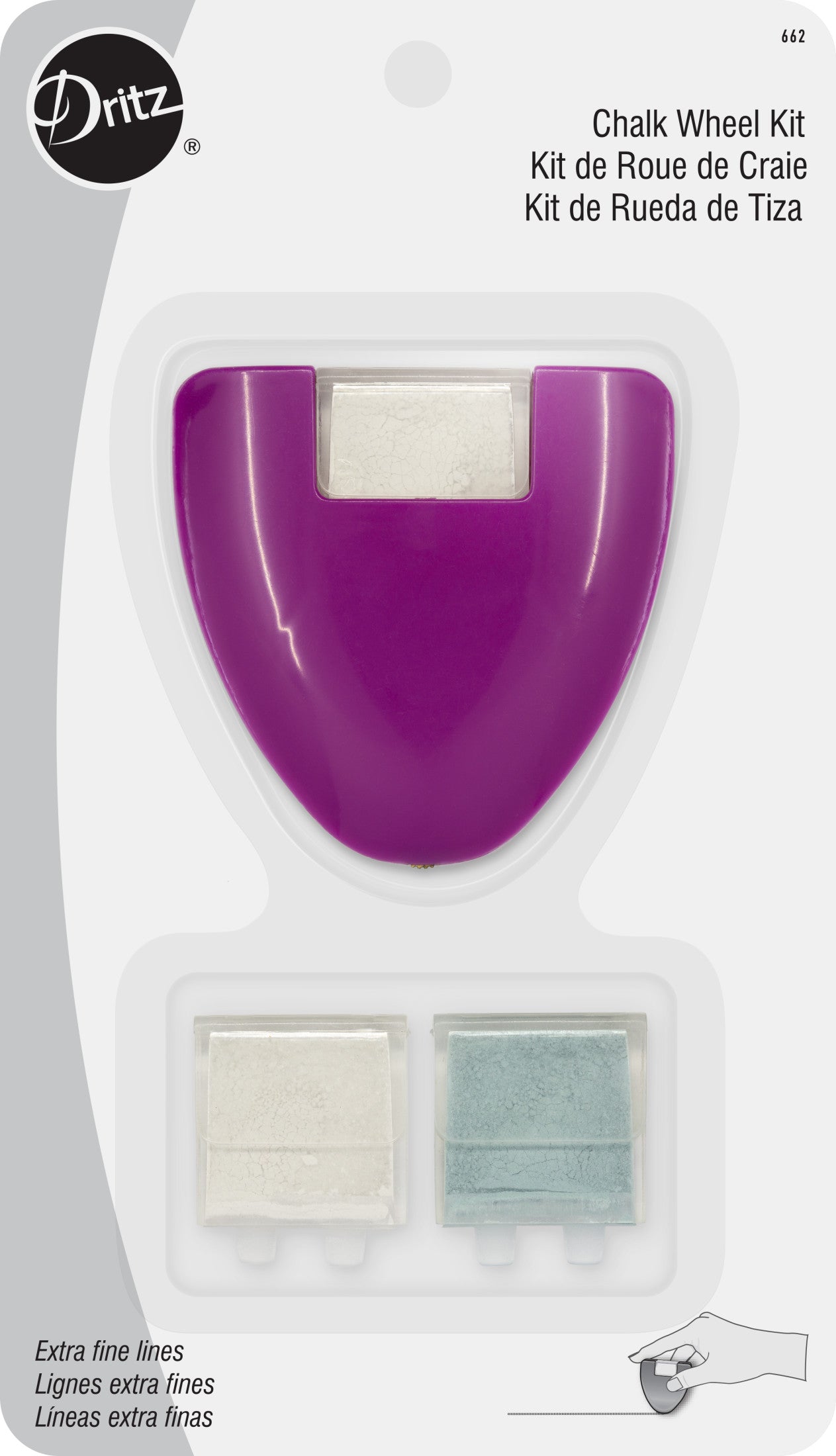 Dritz 662 roulette à craie trait extra-fin kit + recharges