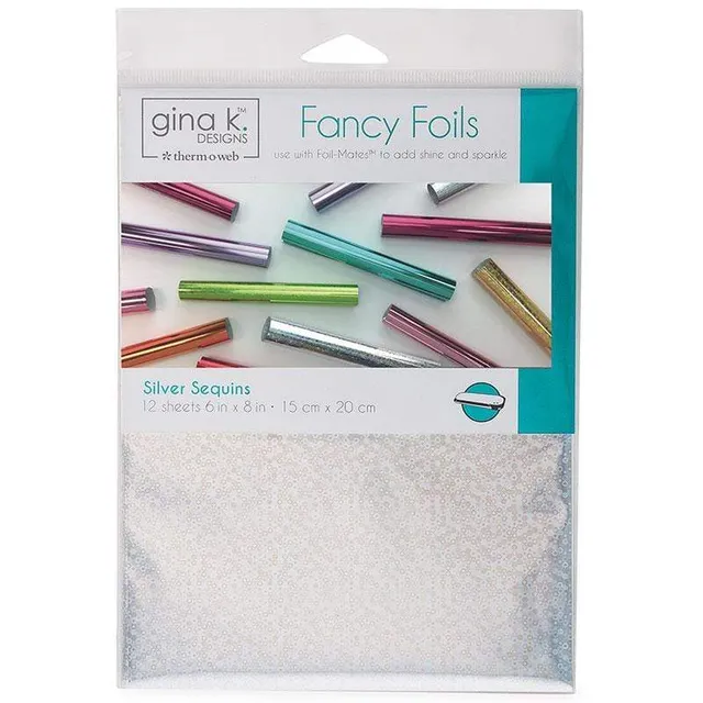 Gina K. Designs Feuille Foil Silver Sequins 12 pcs