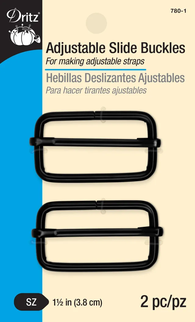 Dritz Fasteners boucles réglables 3,8 cm noir métal sac