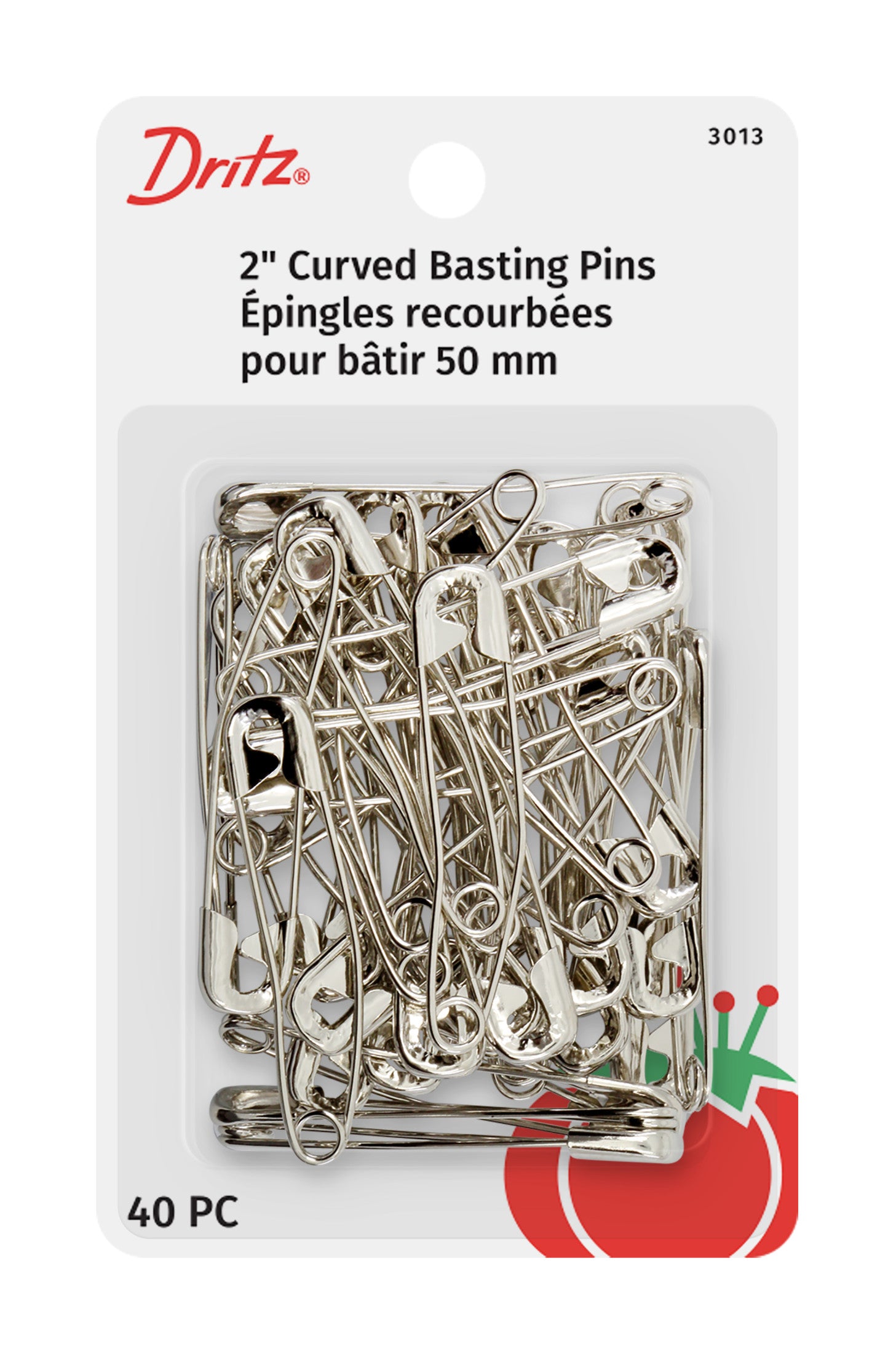 Dritz Quilting 3013 épingles courbes nickel x40