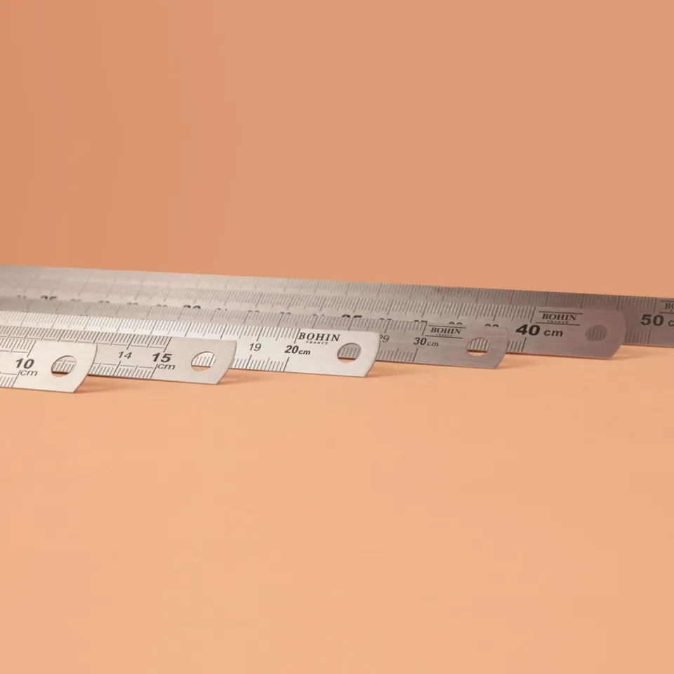 Bohin Mesure Règle Métal 30 cm – Réglet Couture Double Graduation