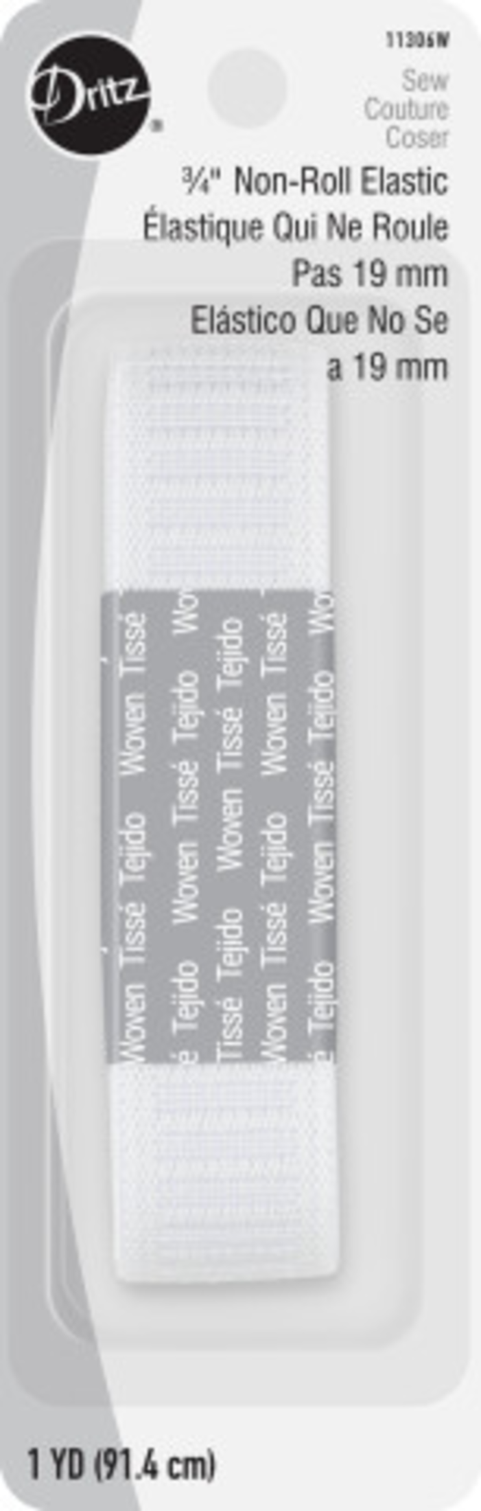 Dritz Elastics 11306W élastique anti-roule blanc 19 mm 1 yard