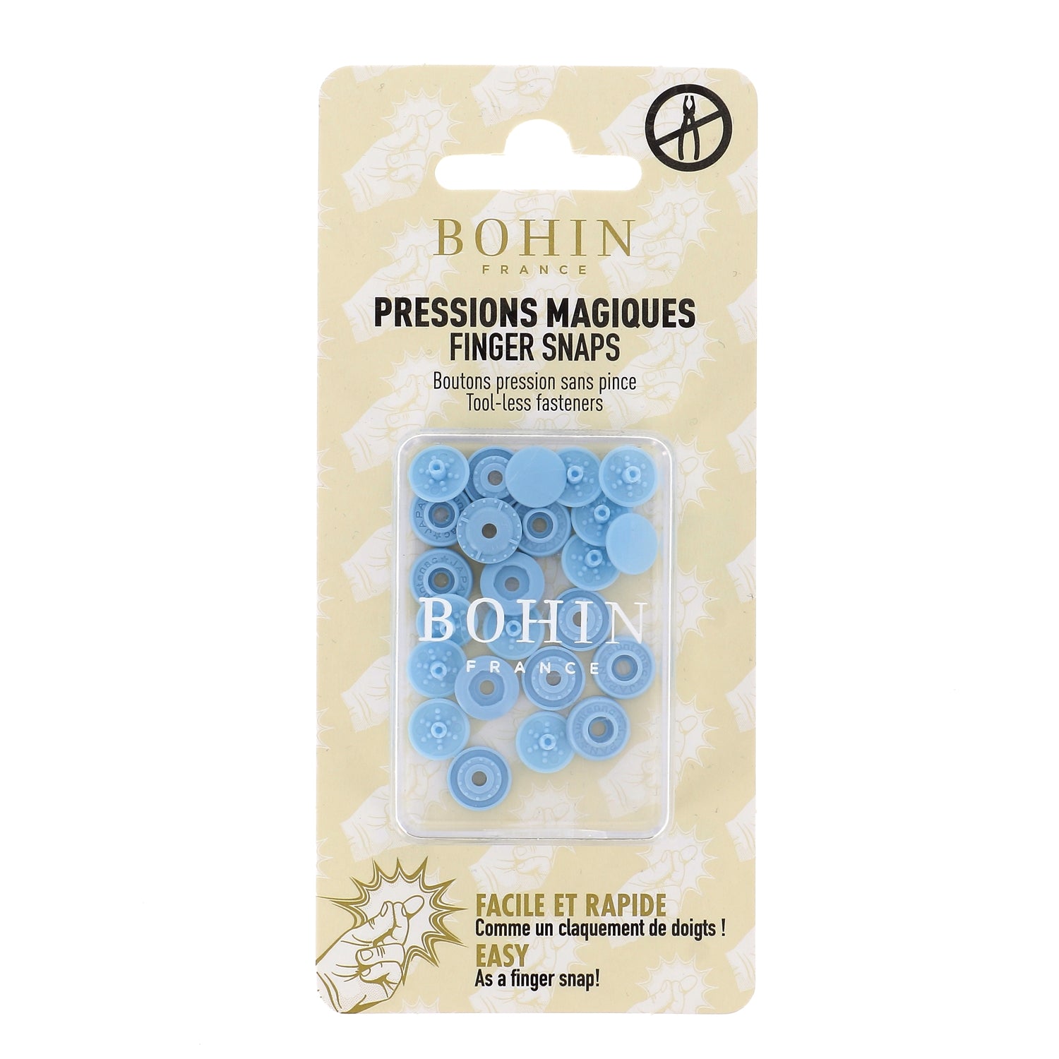 Bohin Pressions magiques bouton pression 9 mm mauve