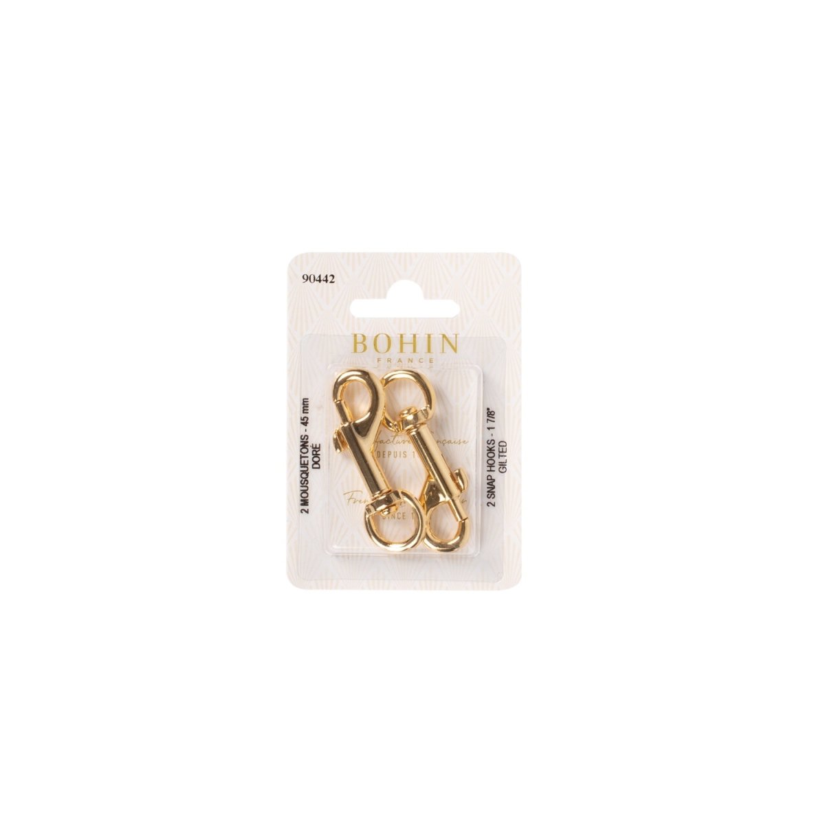 Bohin Accessoires de confection Fermoir mousqueton acier 35/45 mm x2