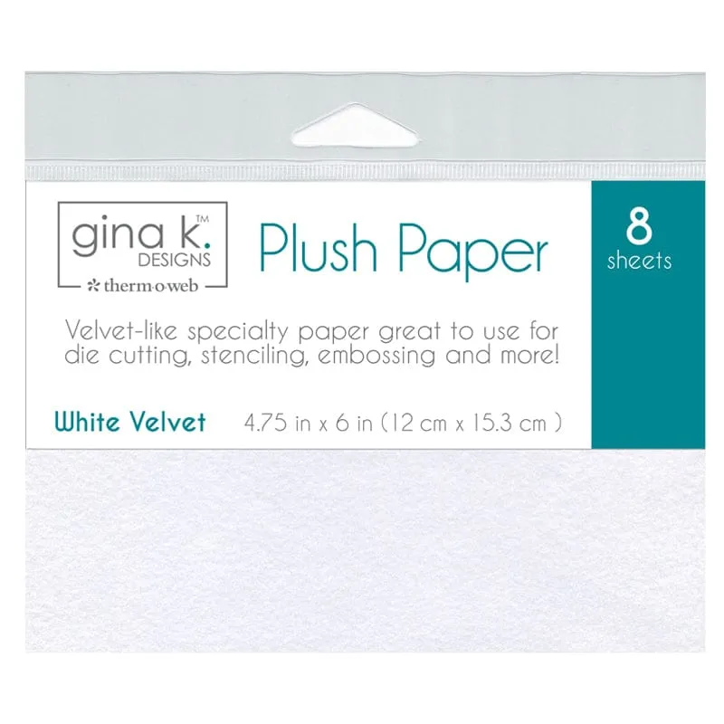 Gina K. Designs Plush papier velours blanc 8 feuilles