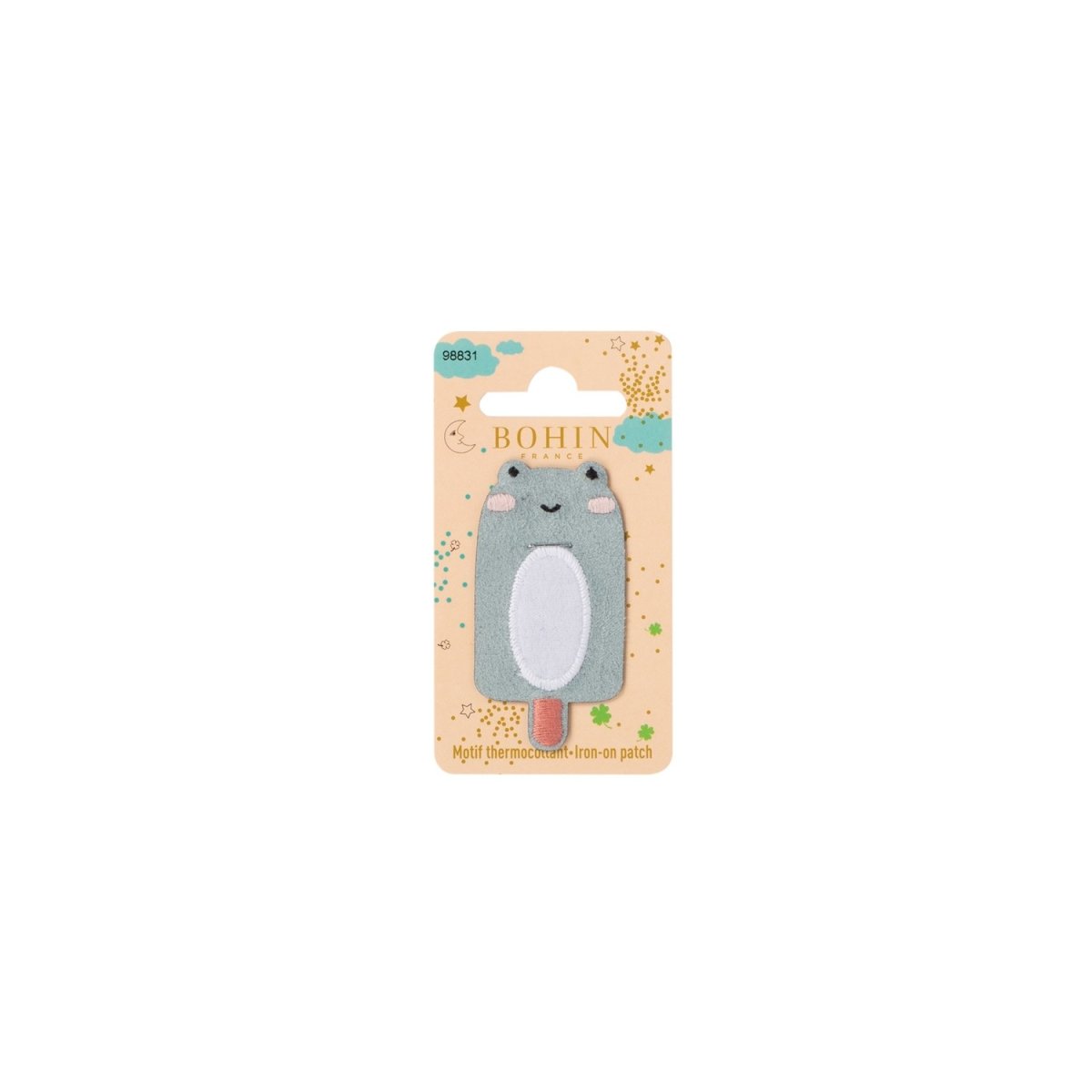 Bohin Patchs à coudre patch thermocollant Grenouille 3,4 cm