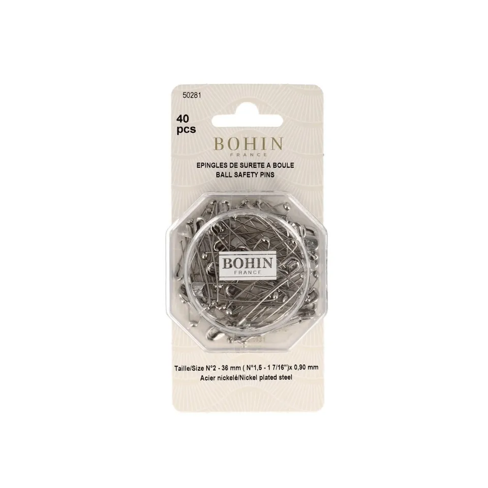 Bohin Épingles à nourrice boule 36 mm boîte 40