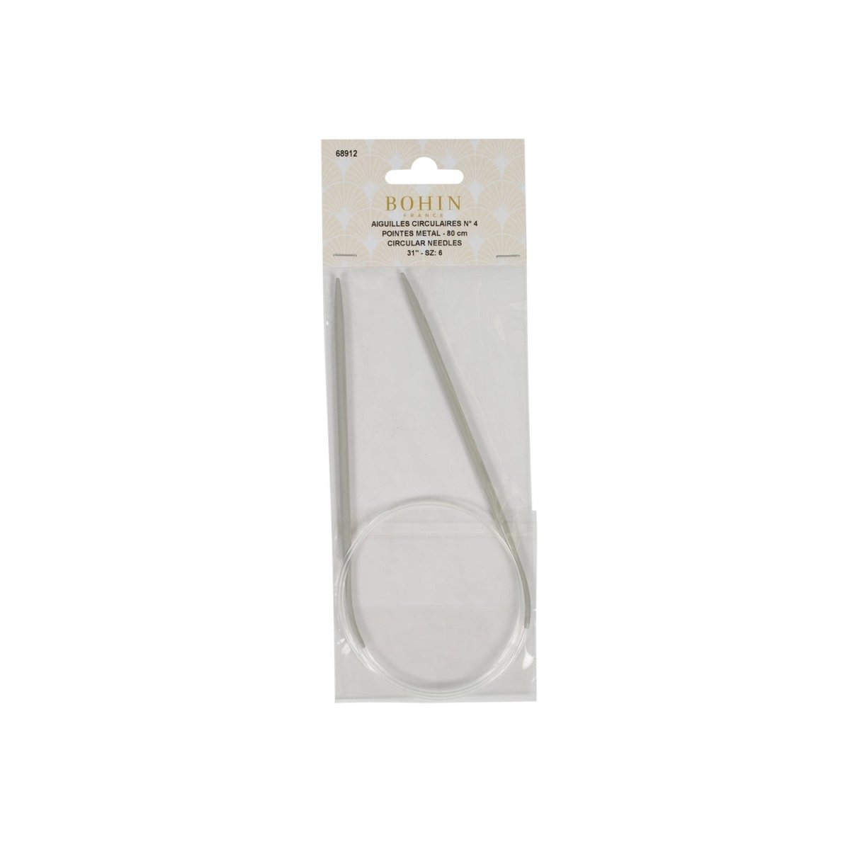 Bohin Tricot & Crochet N°4 aiguille circulaire 80 cm alu