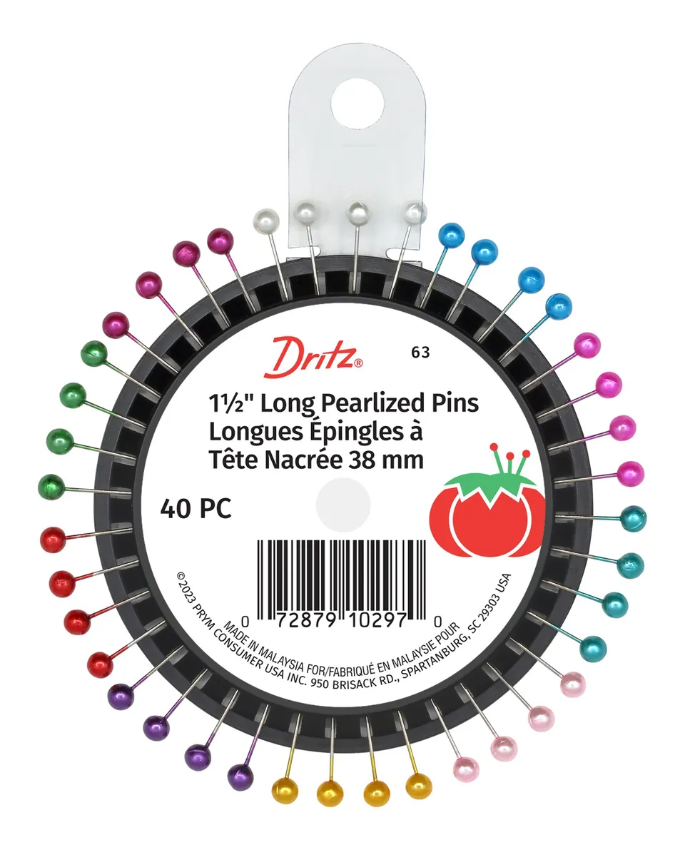 Dritz épingles couture tête nacrée 38 mm boîte 40 pièces