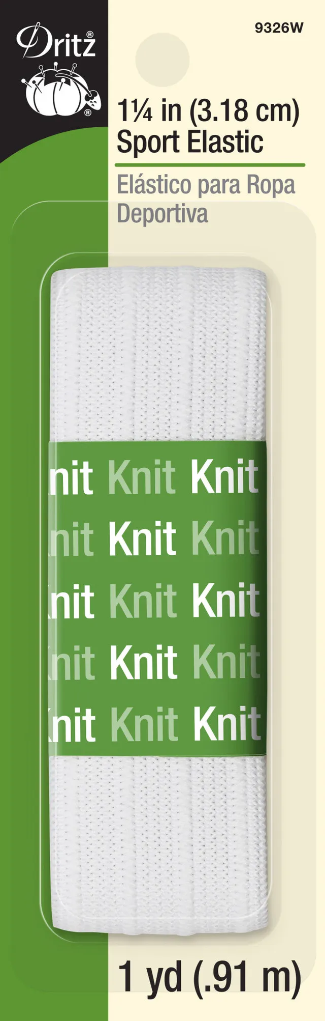 Dritz Élastique sport blanc 32 mm 0,9 m tricoté
