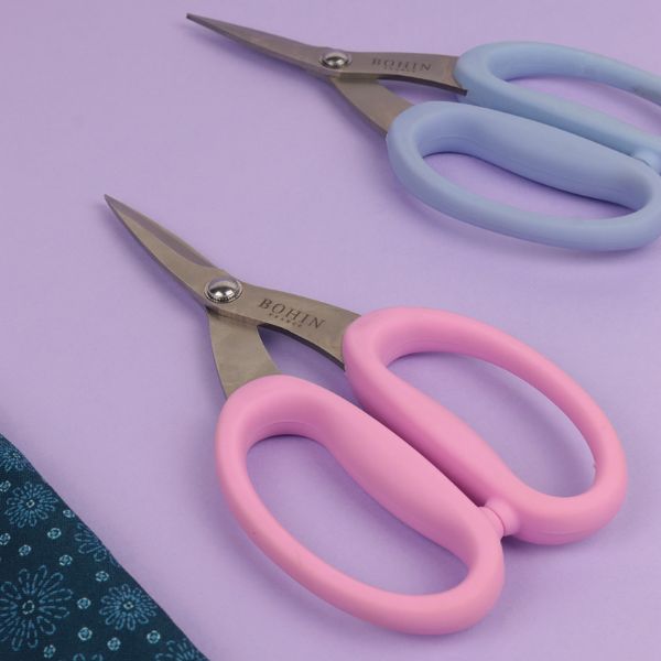 Bohin Coupe Ciseaux de précision micro-dentés ciseaux 17,5 cm Bleu