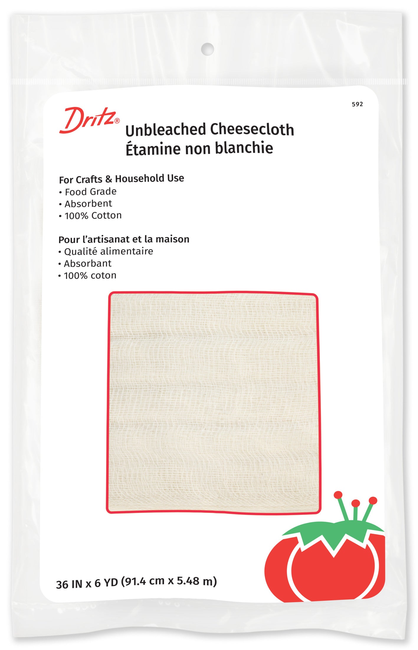 Dritz 592 étamine coton beige 91 cm x 5,5 m
