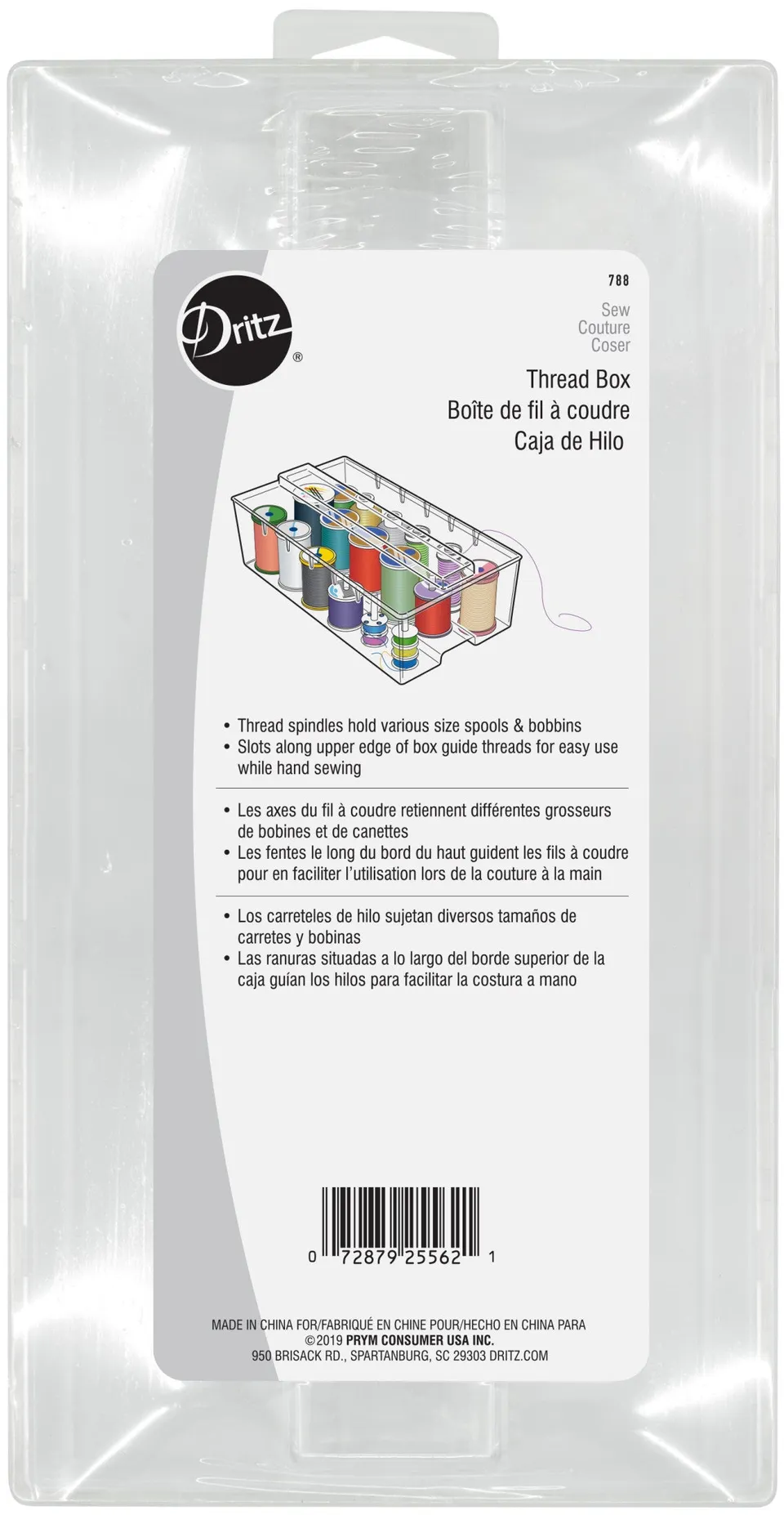 Dritz 788 boîte à fil transparente empilable