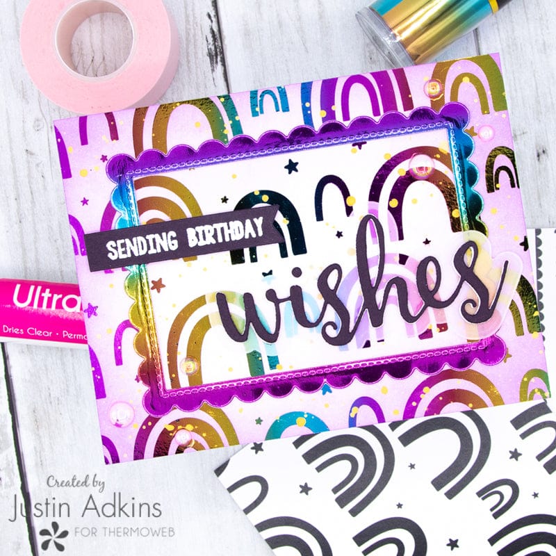 Deco Foil Rainbows Galore papier toner A2 8 feuilles arc-en-ciel