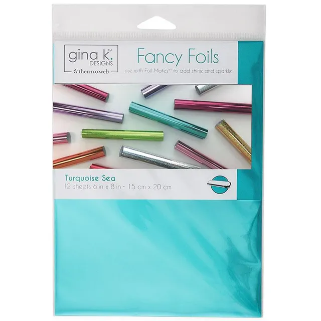 Gina K. Designs Foil Transfert Turquoise Sea 12 Feuilles