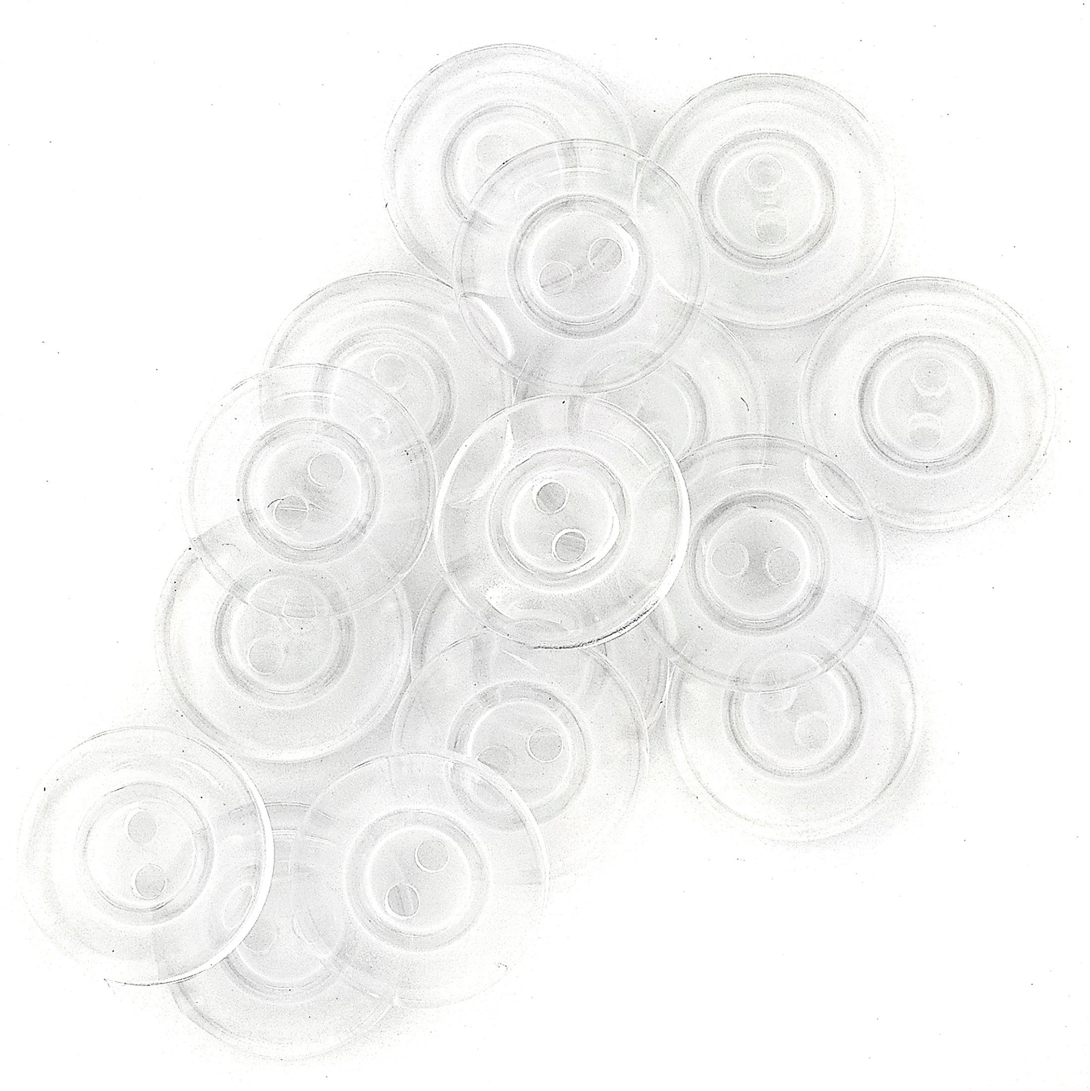 Dritz boutons transparents 17 mm x16 2 trous