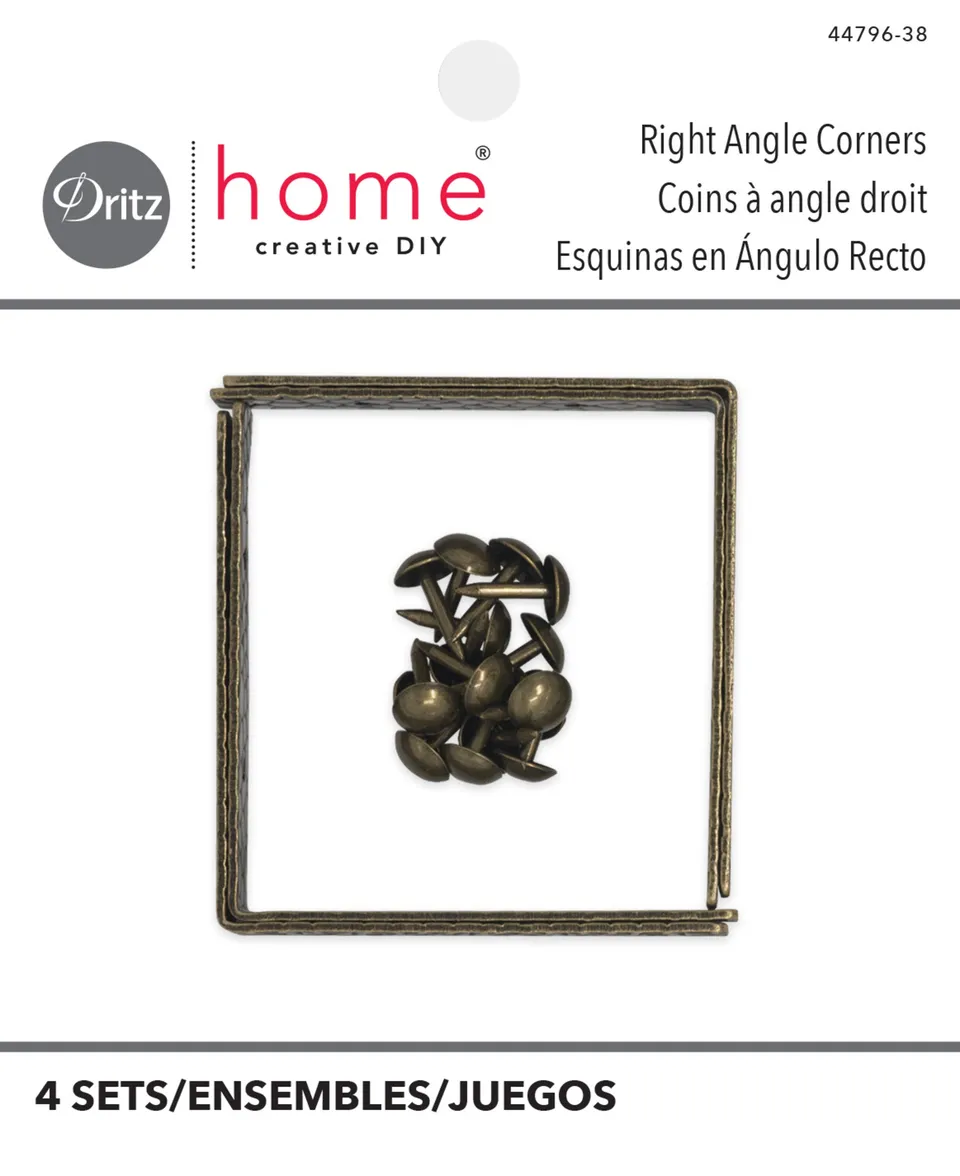 Dritz Home coins d'angle métal laiton antique x4