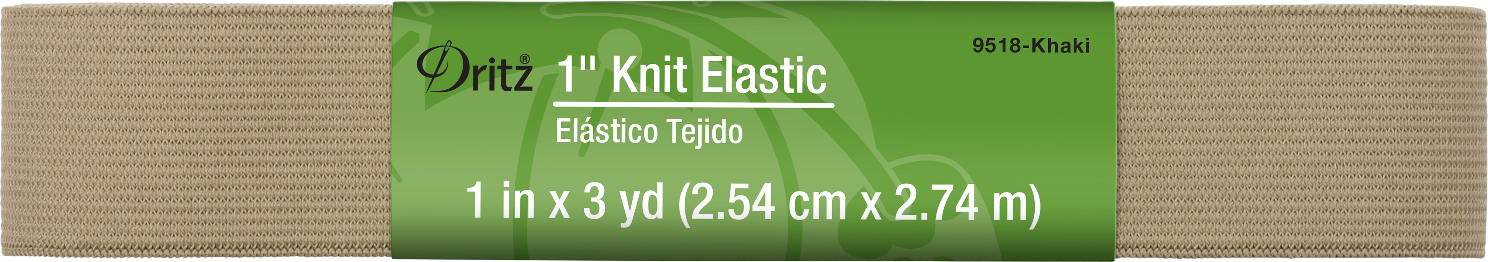 Dritz élastique tricot kaki 25 mm x 2,7 m taille maillot