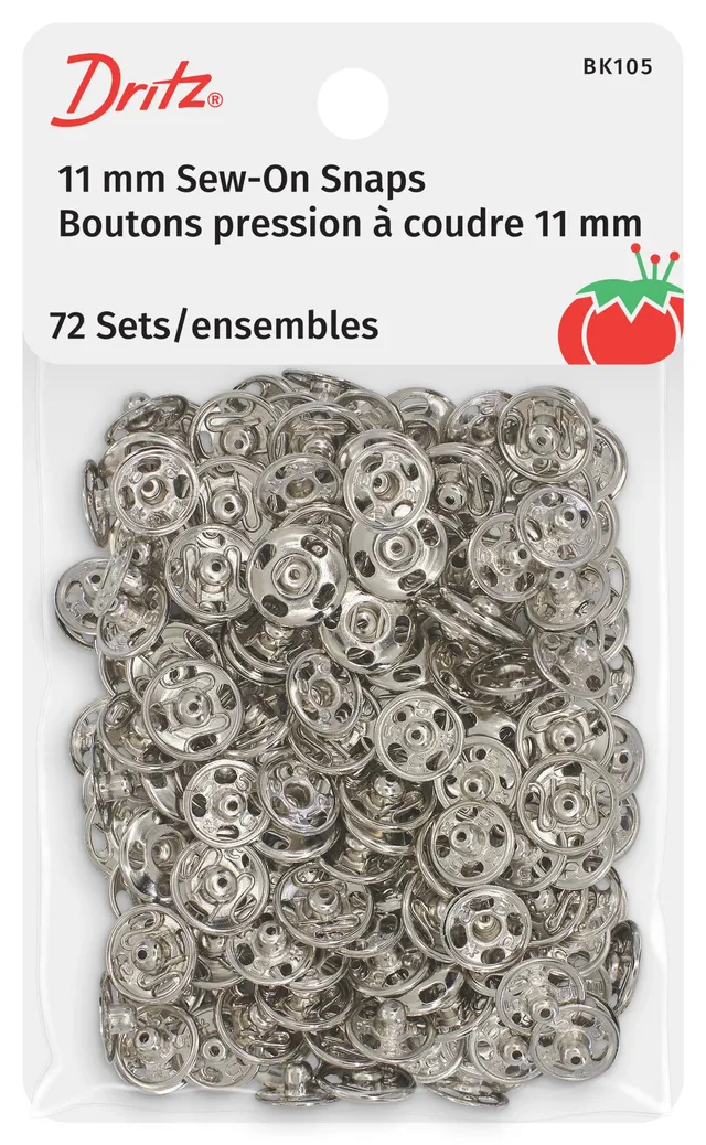 Dritz Fasteners boutons pression à coudre nickel 72 sets taille 1