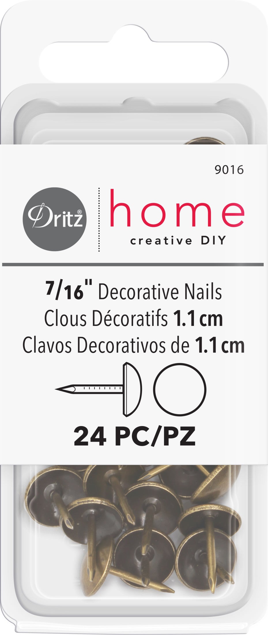 Dritz Lettering Clou tapissier lisse noir 7/16 24 pc