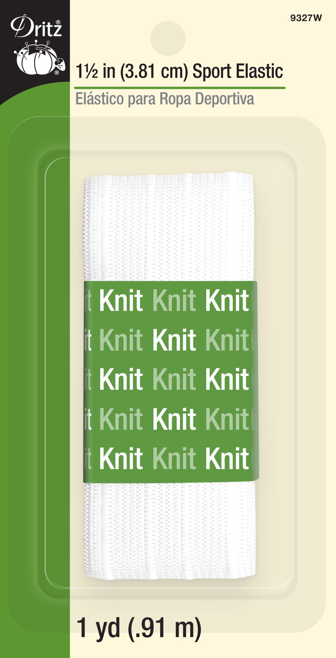 Dritz Sport 9327W élastique blanc 38 mm tricot