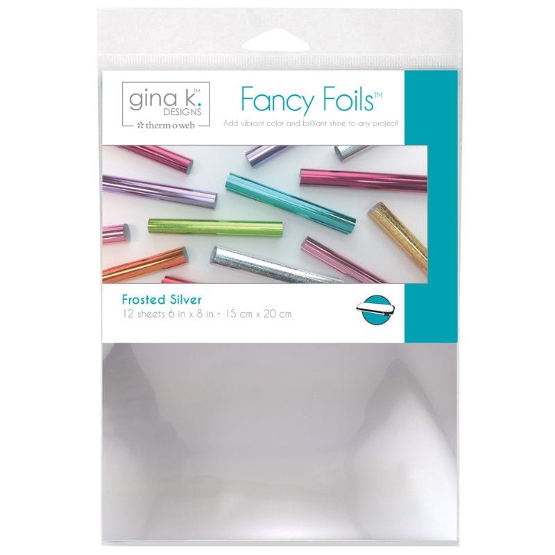 Gina K. Designs Fancy feuille transfert Frosted Silver mat 12 feuilles