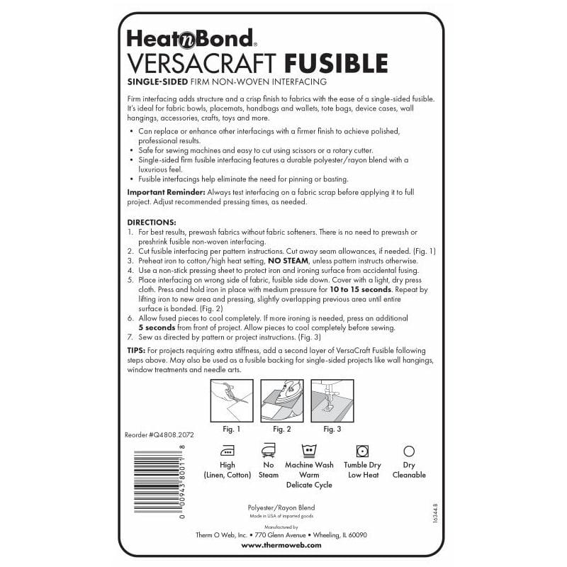 HeatnBond VersaCraft entoilage thermocollant blanc 50cm x 1,8m