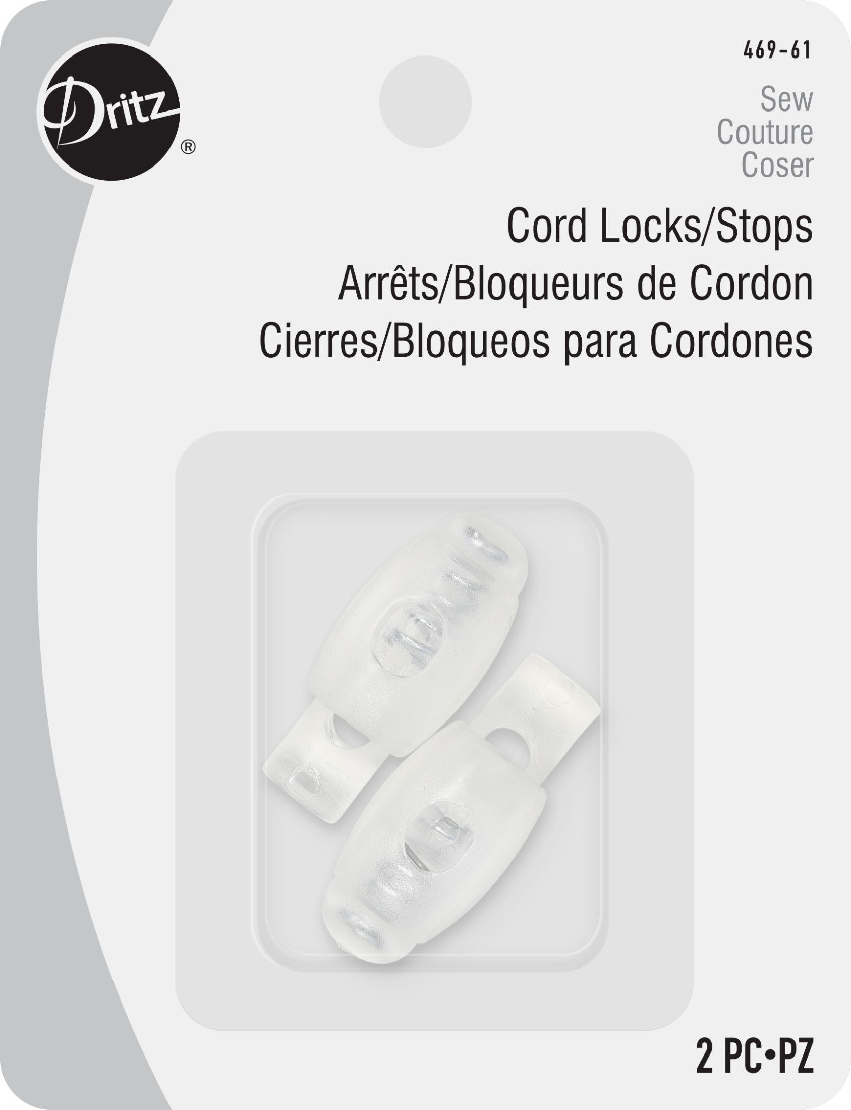 Dritz bloque-cordons noirs plastique 2 pièces