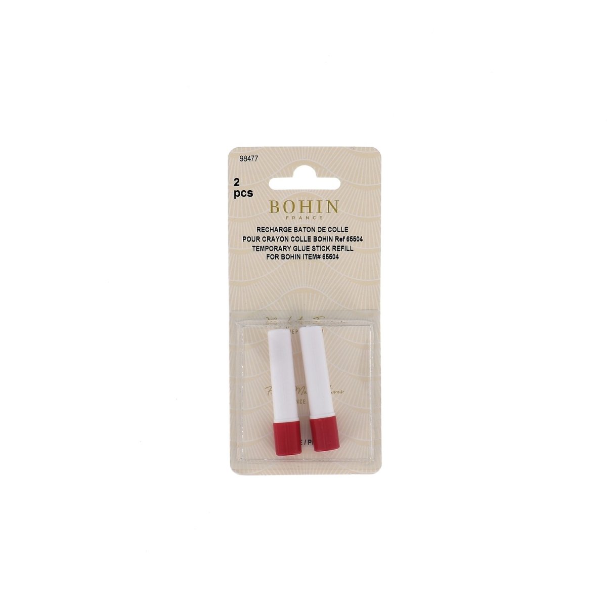 Bohin crayon colle textile temporaire recharges lot 2 pcs