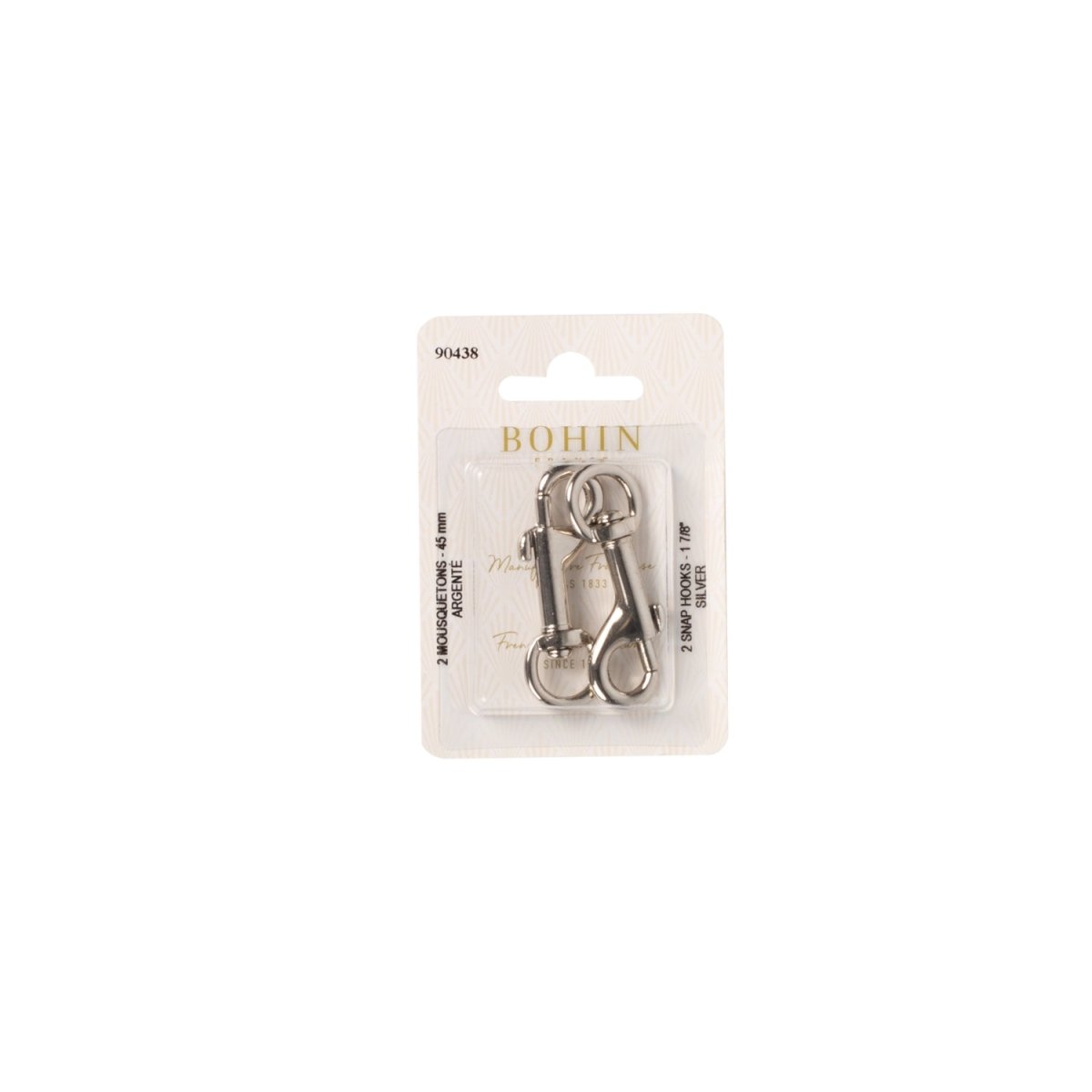Bohin Accessoires de confection Fermoir mousqueton acier 35/45 mm x2
