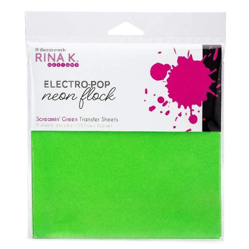 Rina K. Designs Neon Flock Screamin Green feuille velours 6 feuilles