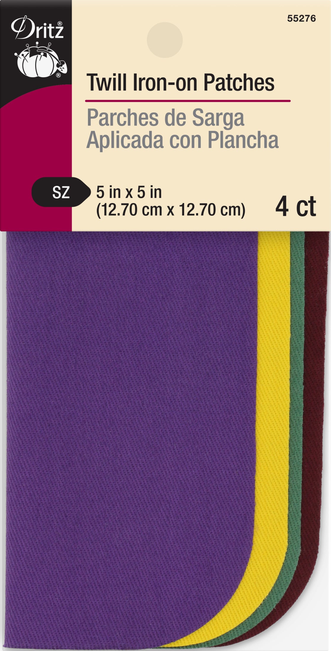 Dritz patchs thermocollants serge 5x5" foncés 4 pc