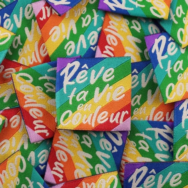 Bohin Étiquette Rêve ta vie en couleur 3,5 cm Oeko-Tex